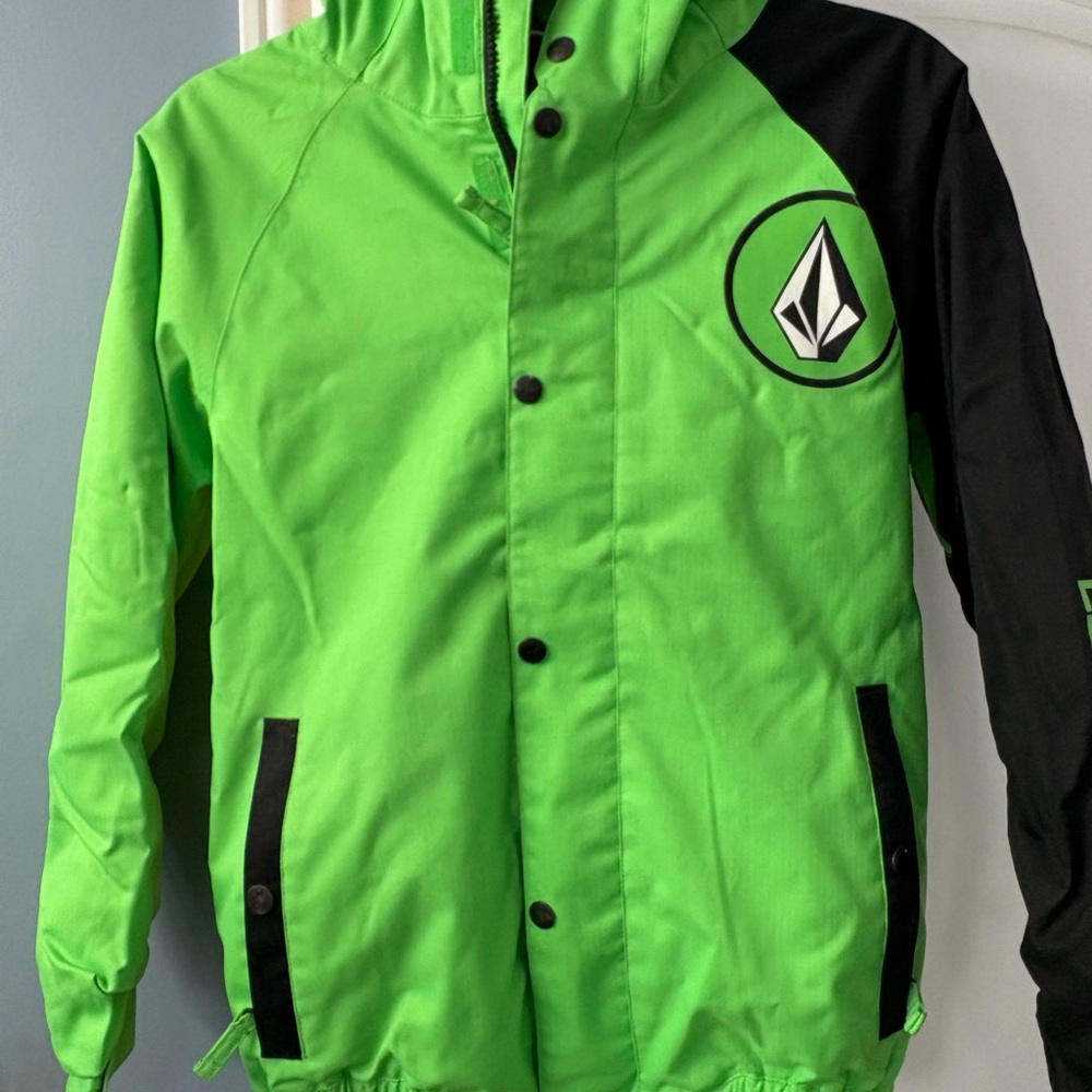 Volcom Green and Black Hooded Jacket